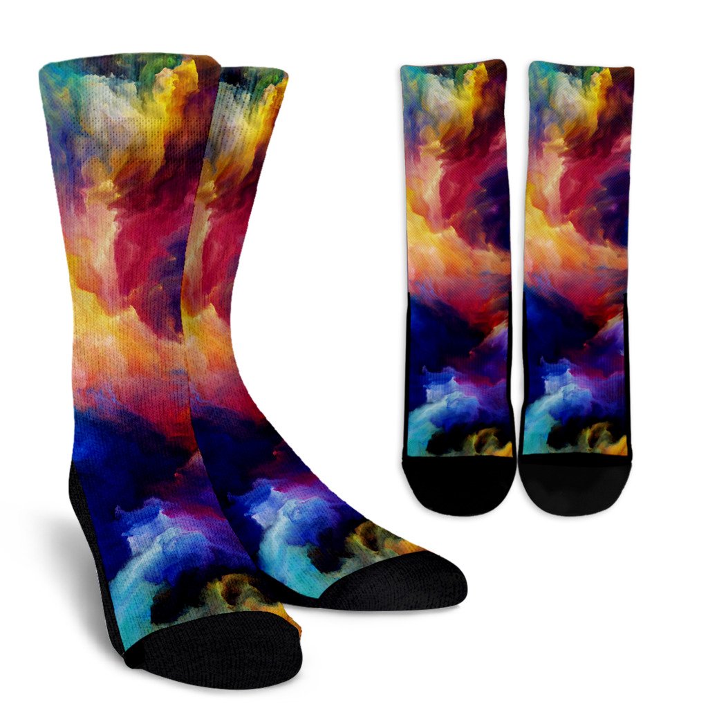 Vortex Twist Swirl Water Color Design Crew Socks