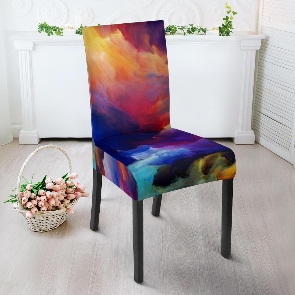 Vortex Twist Swirl Water Color Design Dining Chair Slipcover-JTAMIGO.COM
