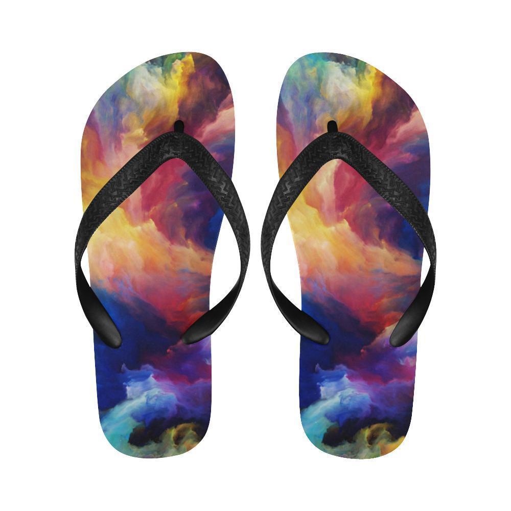 Vortex Twist Swirl Water Color Design Flip Flops-JTAMIGO.COM