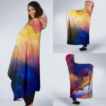 Vortex Twist Swirl Water Color Design Hooded Blanket-JTAMIGO.COM