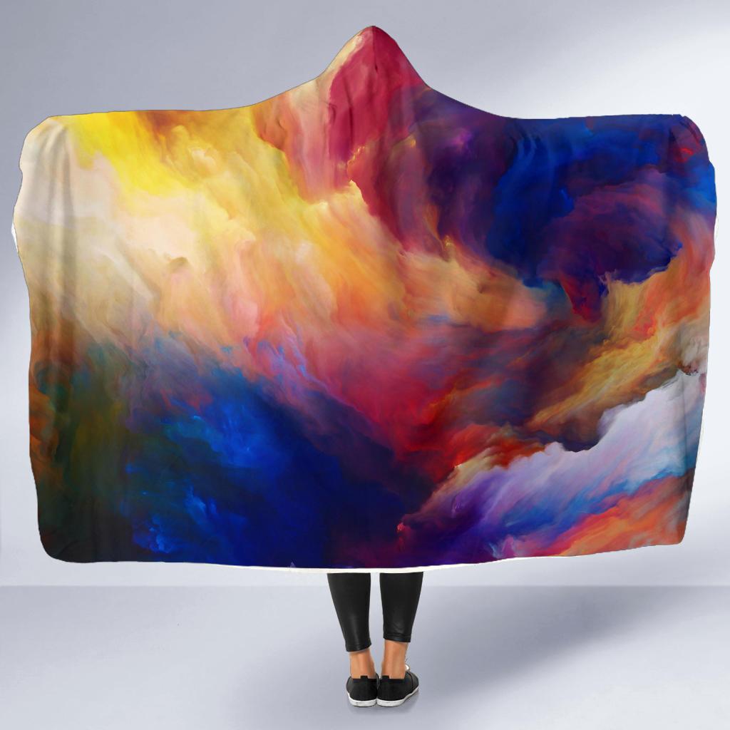 Vortex Twist Swirl Water Color Design Hooded Blanket-JTAMIGO.COM