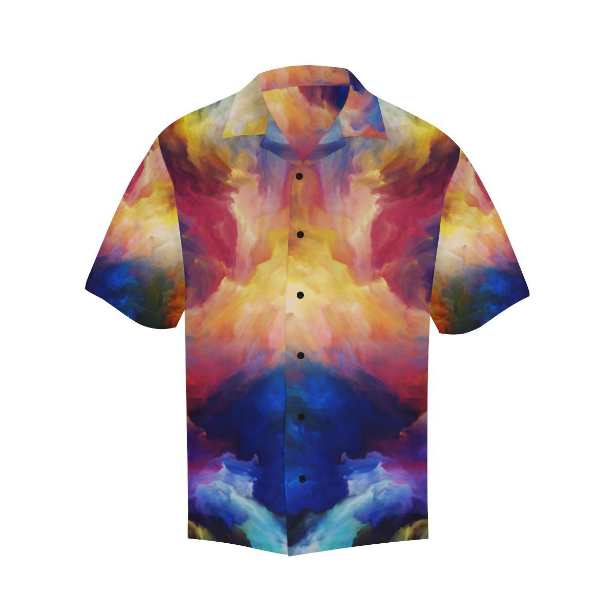 Vortex Twist Swirl Water Color Design Men Aloha Hawaiian Shirt