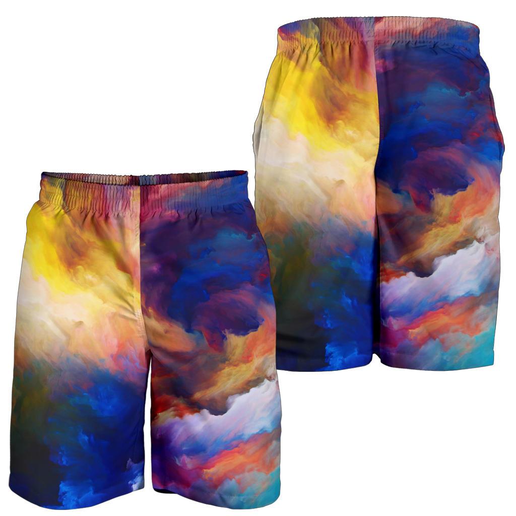 Vortex Twist Swirl Water Color Design Mens Shorts-JTAMIGO.COM