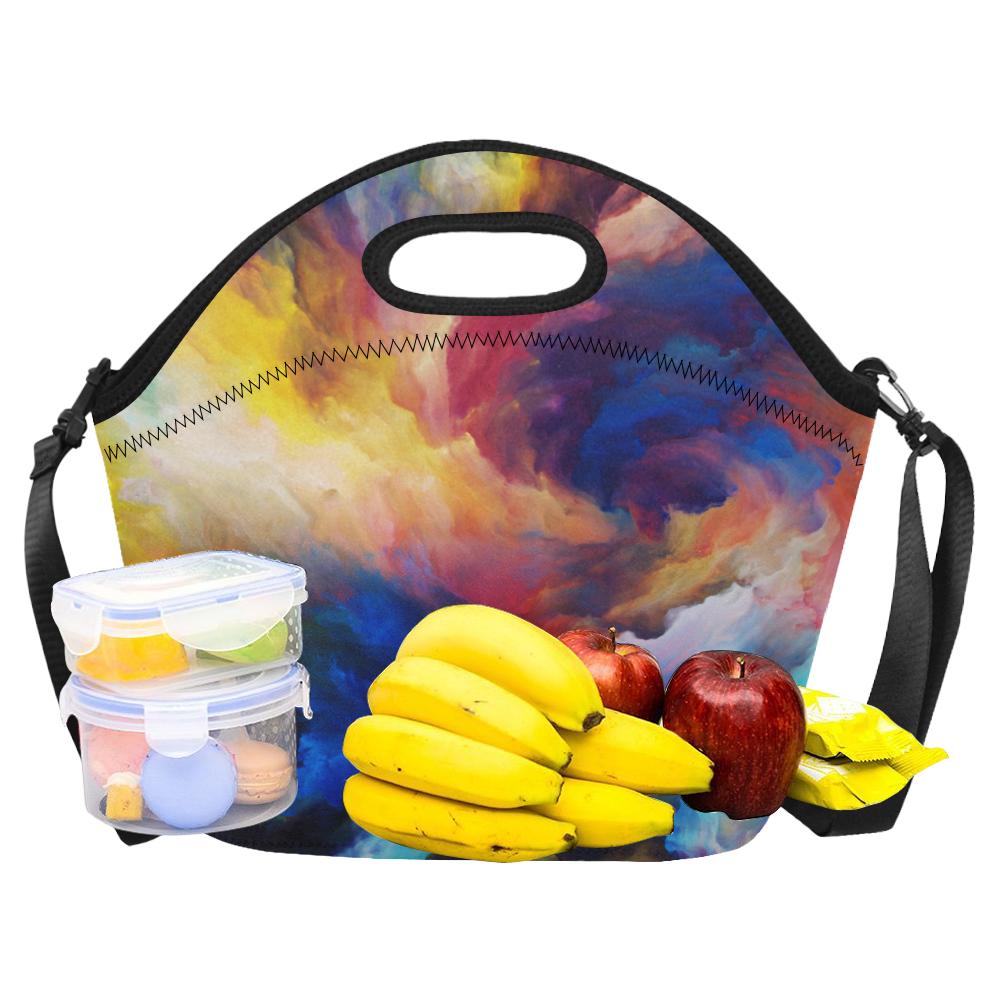 Vortex Twist Swirl Water Color Design Neoprene Lunch Bag (Model 1669)(Large)-JTAMIGO.COM