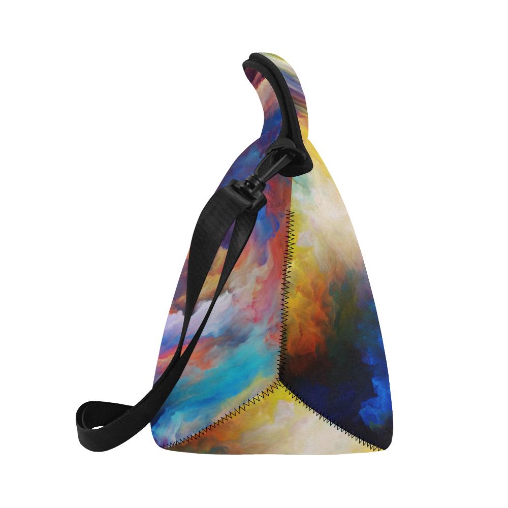 Vortex Twist Swirl Water Color Design Neoprene Lunch Bag (Model 1669)(Large)-JTAMIGO.COM