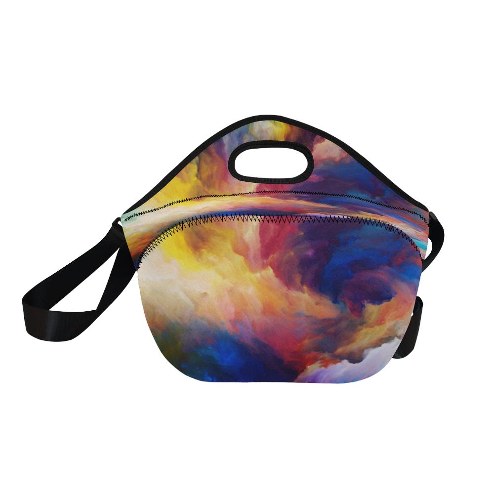 Vortex Twist Swirl Water Color Design Neoprene Lunch Bag (Model 1669)(Large)-JTAMIGO.COM