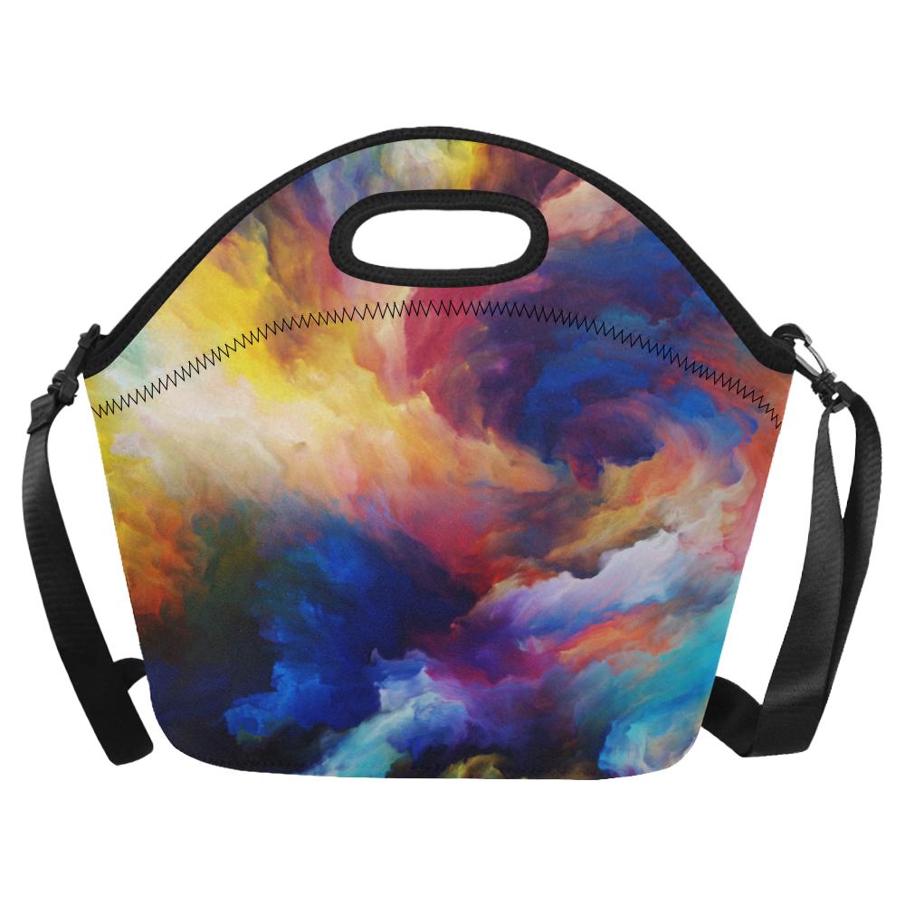 Vortex Twist Swirl Water Color Design Neoprene Lunch Bag (Model 1669)(Large)-JTAMIGO.COM
