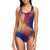 Vortex Twist Swirl Water Color Design One Piece Swimsuit-JTAMIGO.COM