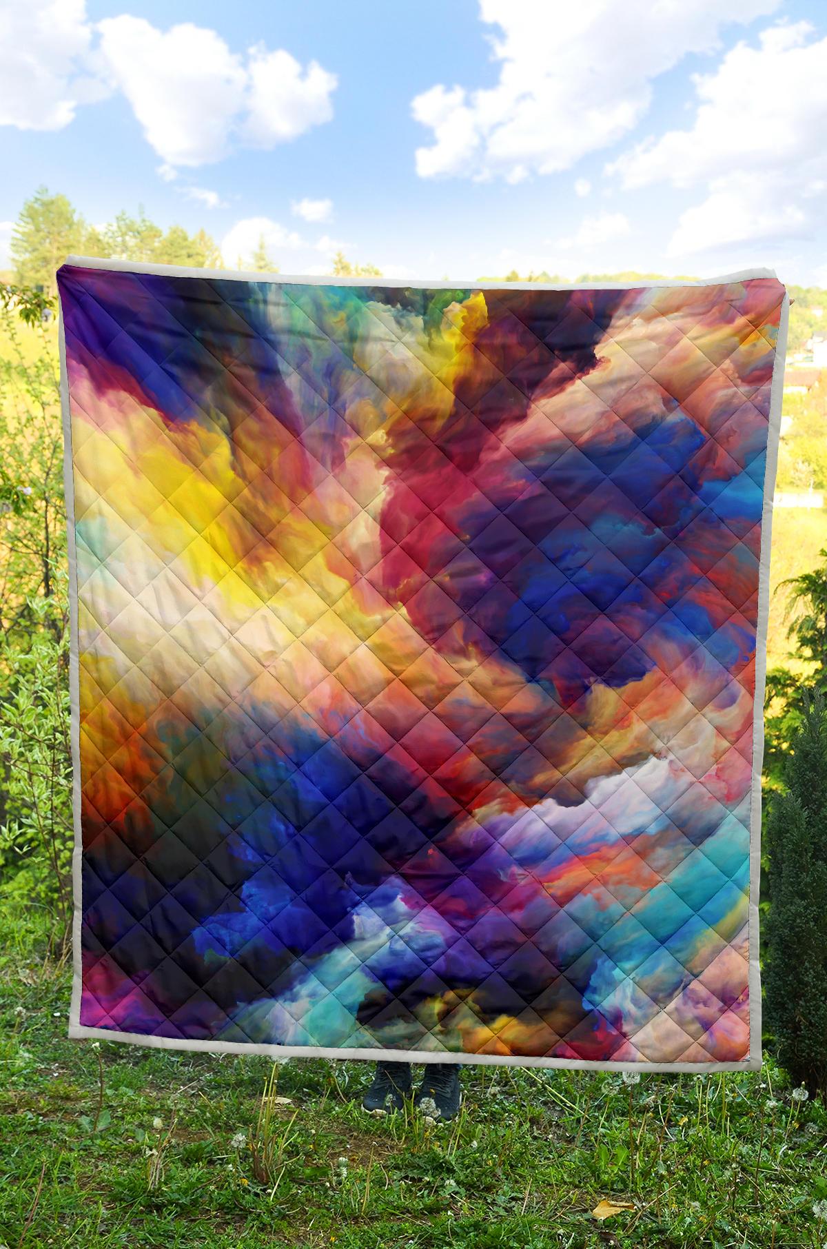 Vortex Twist Swirl Water Color Design Premium Quilt-JTAMIGO.COM