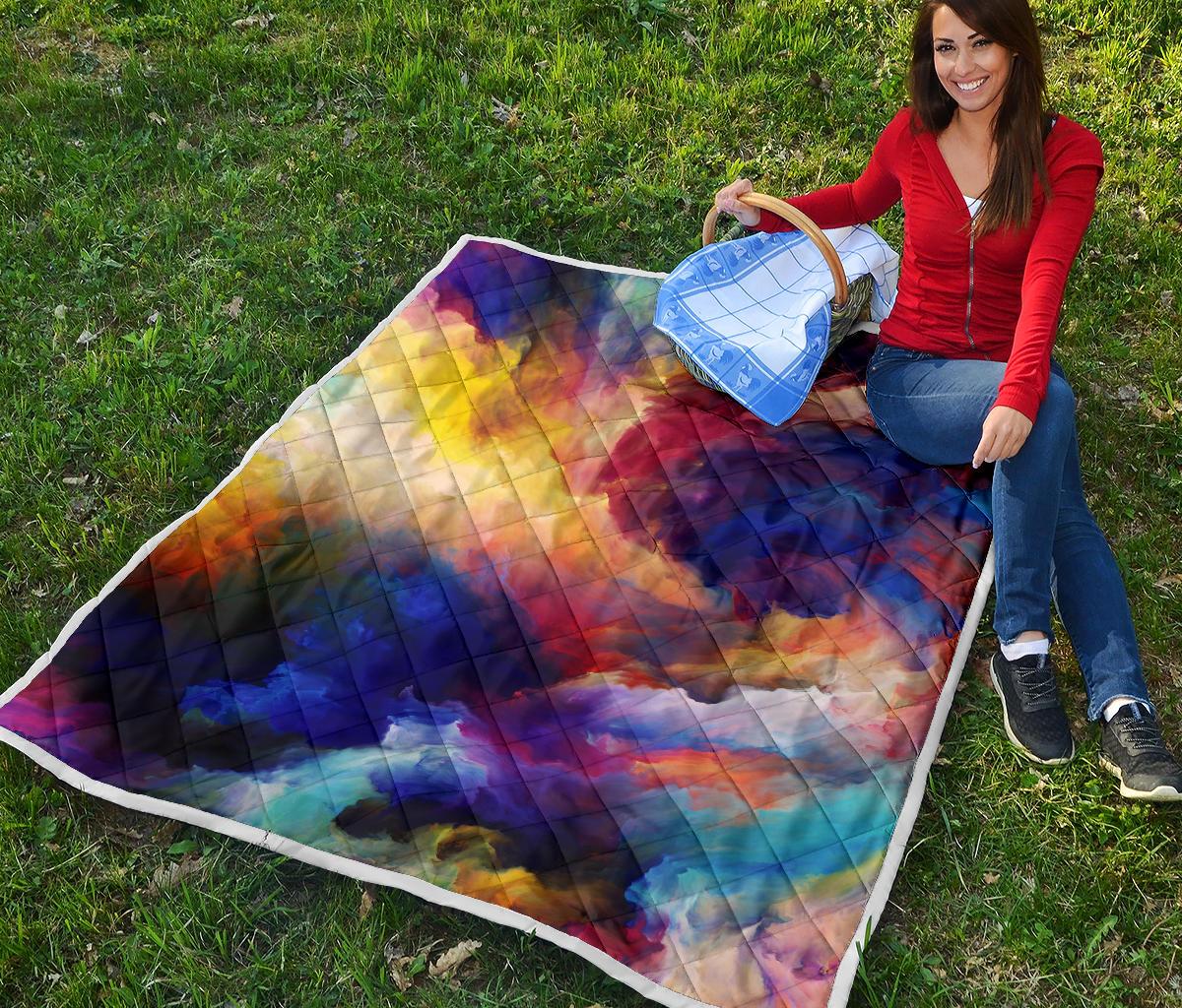 Vortex Twist Swirl Water Color Design Premium Quilt-JTAMIGO.COM