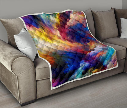 Vortex Twist Swirl Water Color Design Premium Quilt-JTAMIGO.COM