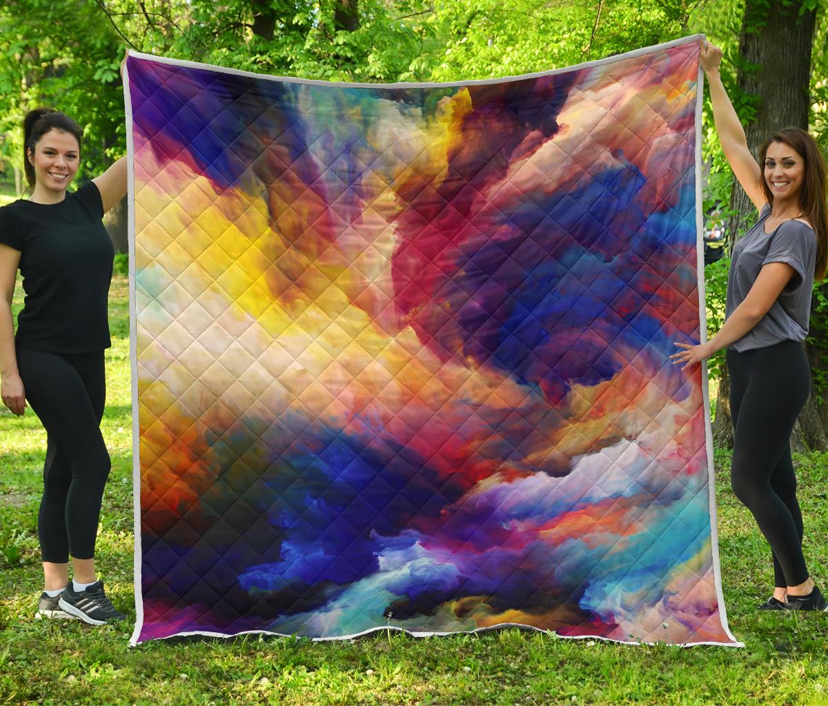 Vortex Twist Swirl Water Color Design Premium Quilt-JTAMIGO.COM