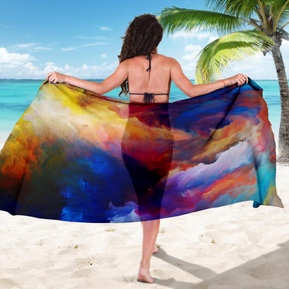 Vortex Twist Swirl Water Color Design Sarong Pareo Wrap