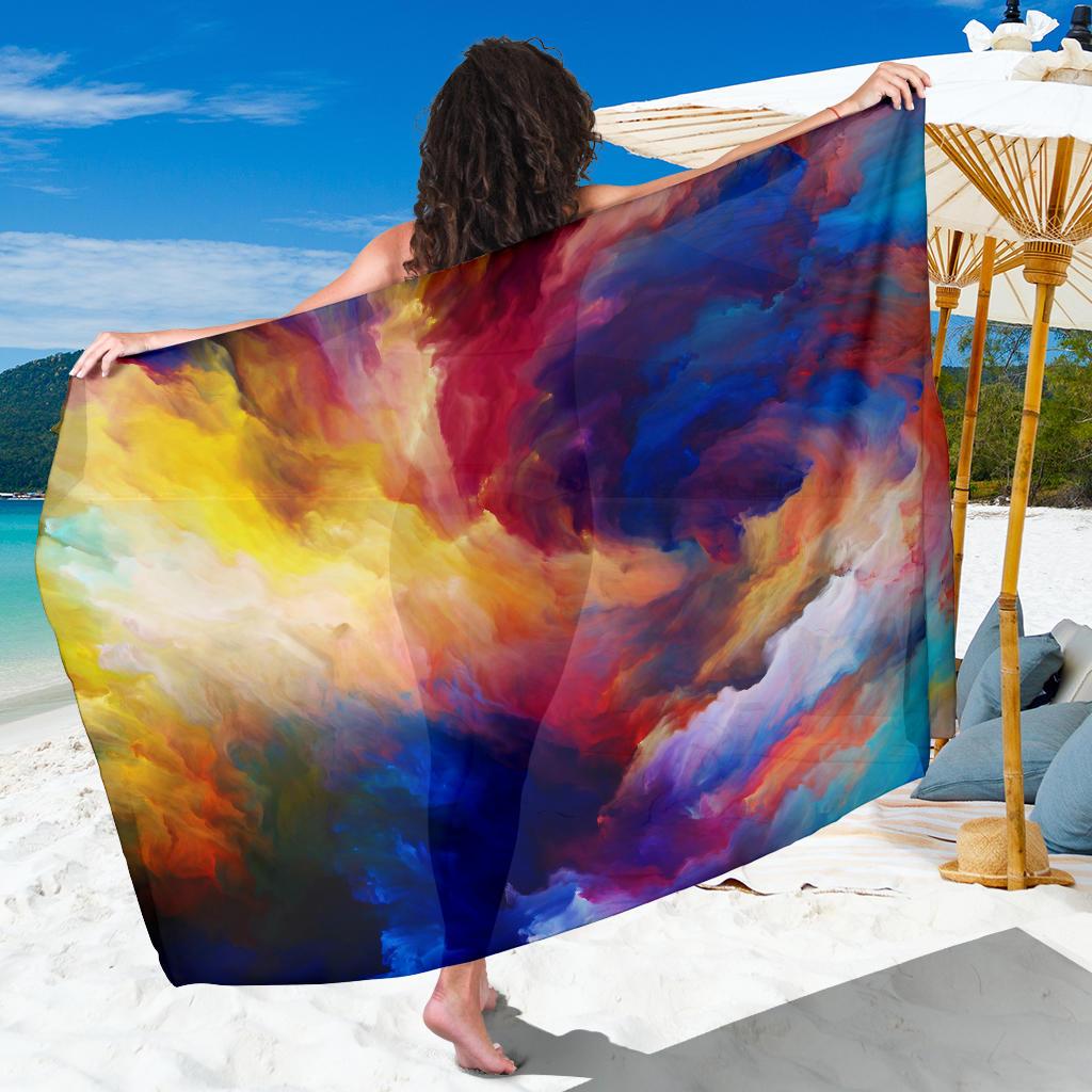 Vortex Twist Swirl Water Color Design Sarong Pareo Wrap