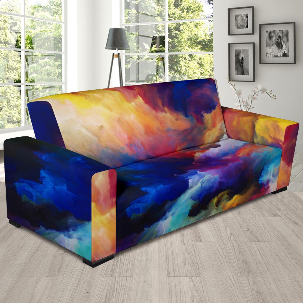 Vortex Twist Swirl Water Color Design Sofa Slipcover-JTAMIGO.COM