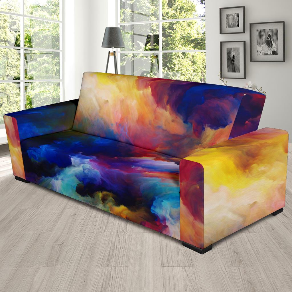 Vortex Twist Swirl Water Color Design Sofa Slipcover-JTAMIGO.COM