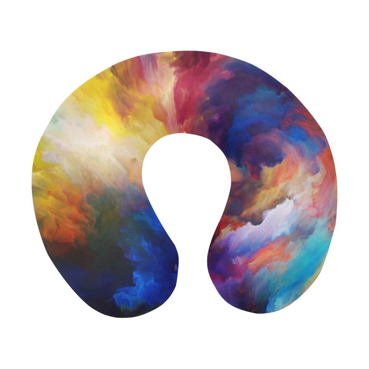 Vortex Twist Swirl Water Color Design U-Shaped Travel Neck Pillow-JTAMIGO.COM