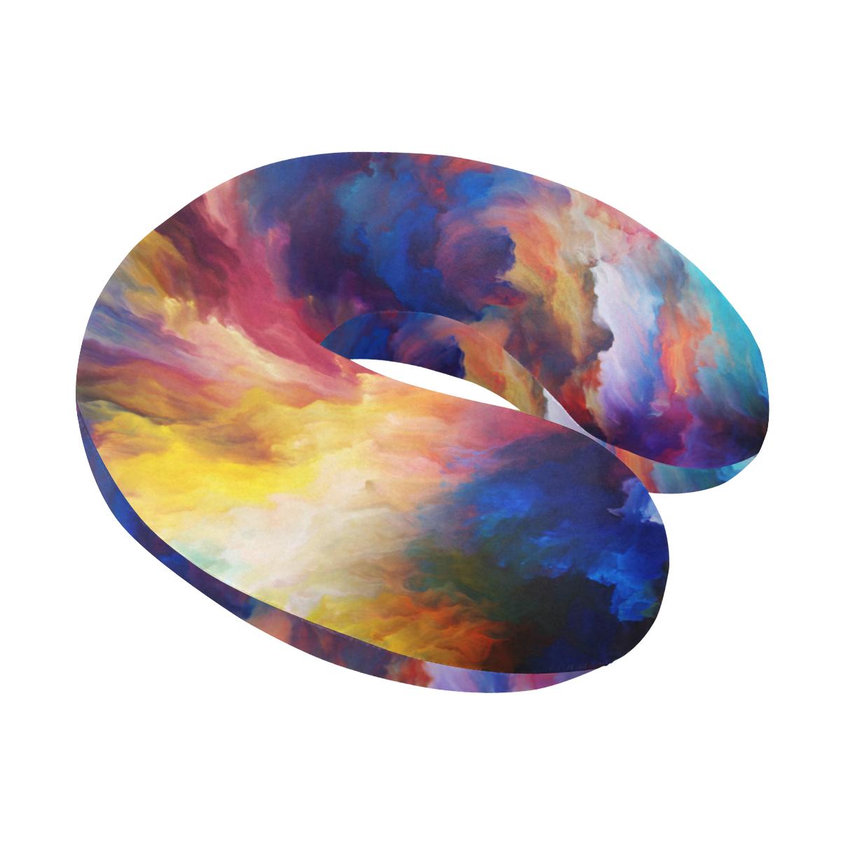 Vortex Twist Swirl Water Color Design U-Shaped Travel Neck Pillow-JTAMIGO.COM