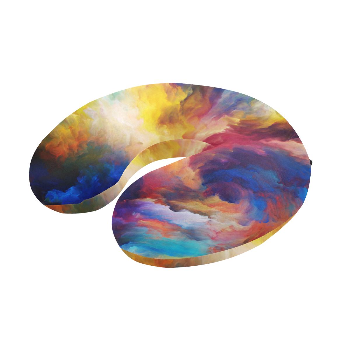 Vortex Twist Swirl Water Color Design U-Shaped Travel Neck Pillow-JTAMIGO.COM