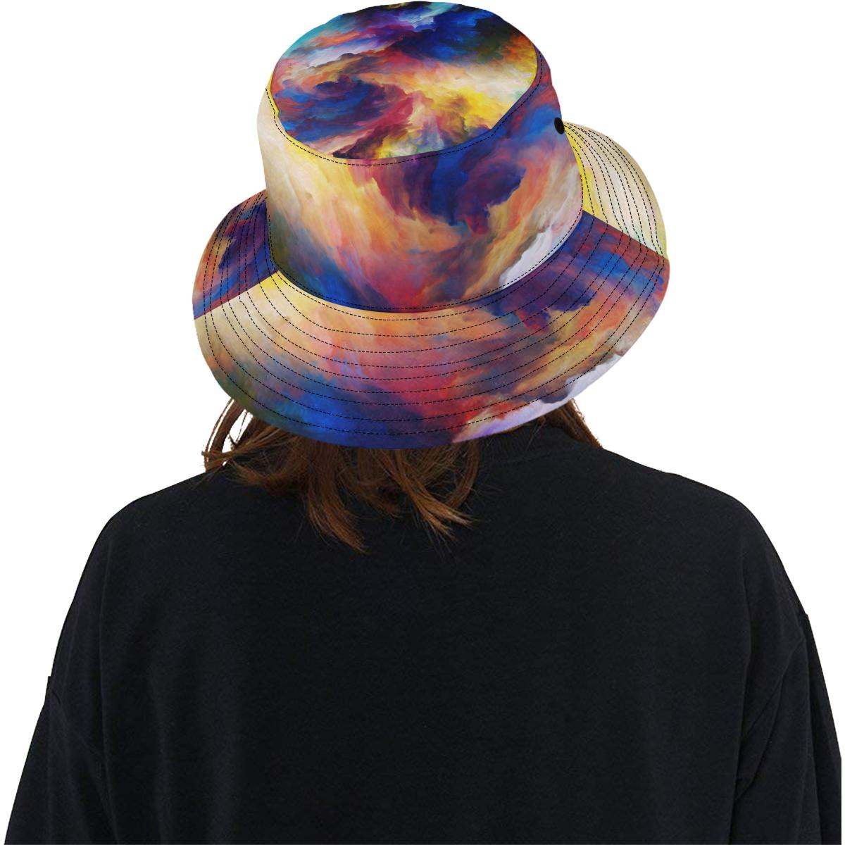 Vortex Twist Swirl Water Color Design Unisex Bucket Hat