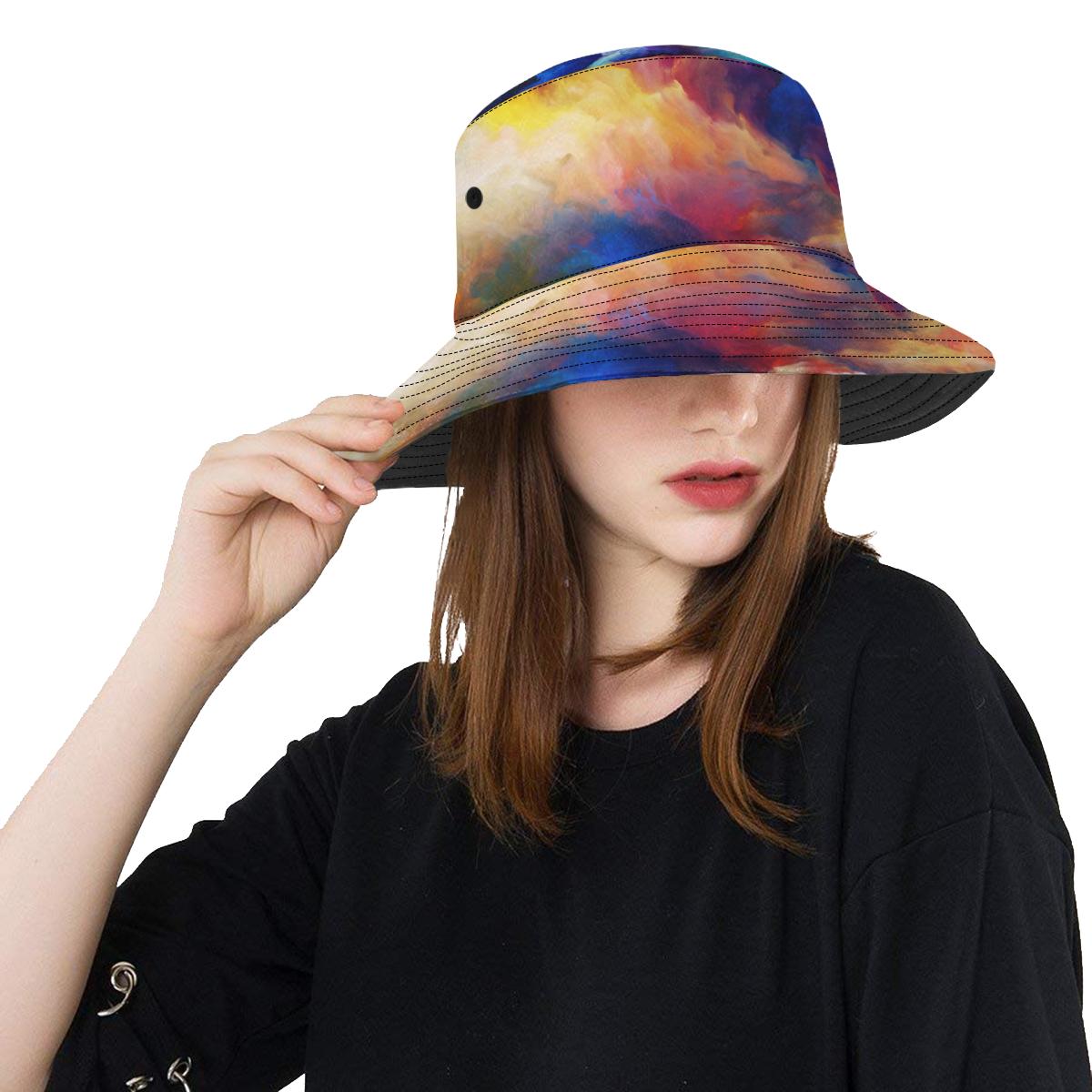 Vortex Twist Swirl Water Color Design Unisex Bucket Hat
