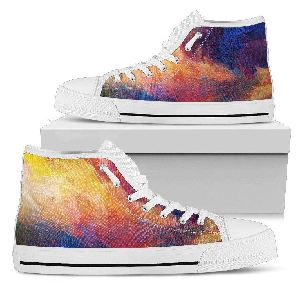 Vortex Twist Swirl Water Color Design Women High Top Shoes