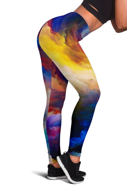 Vortex Twist Swirl Water Color Design Women Leggings