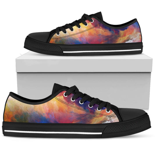 Vortex Twist Swirl Water Color Design Women Low Top Shoes-JTAMIGO.COM