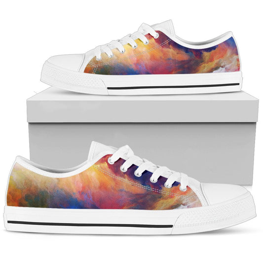 Vortex Twist Swirl Water Color Design Women Low Top Shoes-JTAMIGO.COM