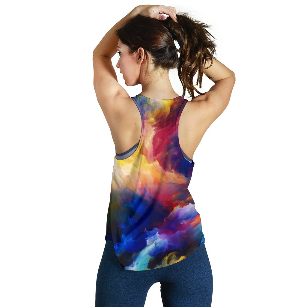Vortex Twist Swirl Water Color Design Women Racerback Tank Top