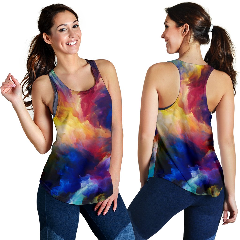 Vortex Twist Swirl Water Color Design Women Racerback Tank Top