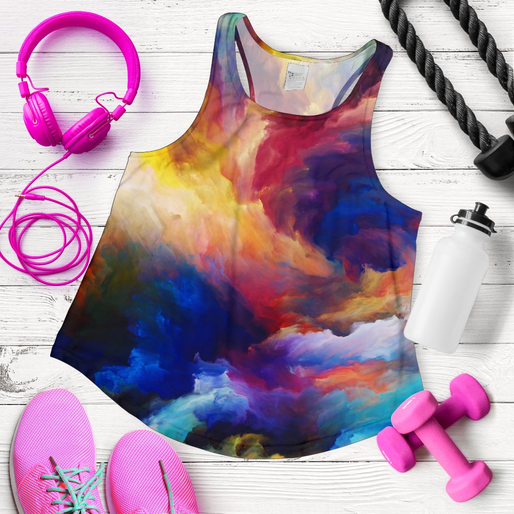 Vortex Twist Swirl Water Color Design Women Racerback Tank Top