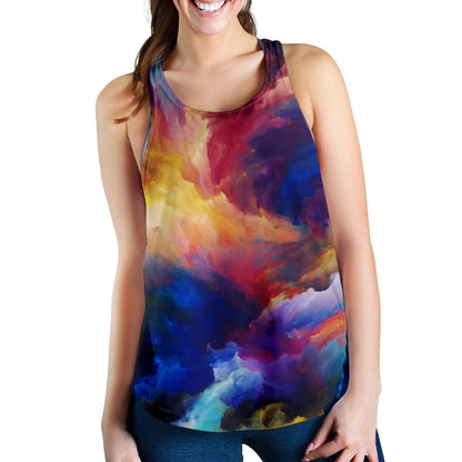 Vortex Twist Swirl Water Color Design Women Racerback Tank Top