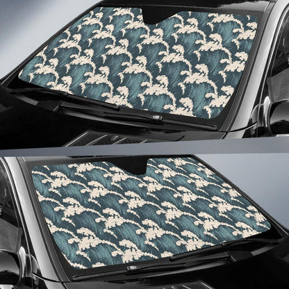 Wave Art Print Car Sun Shade For Windshield