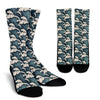 Wave Art Print Crew Socks