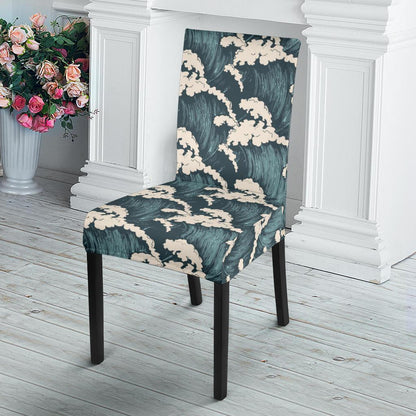 Wave Art Print Dining Chair Slipcover-JTAMIGO.COM