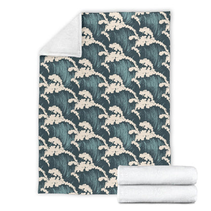 Wave Art Print Fleece Blanket