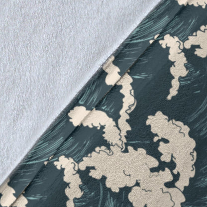 Wave Art Print Fleece Blanket