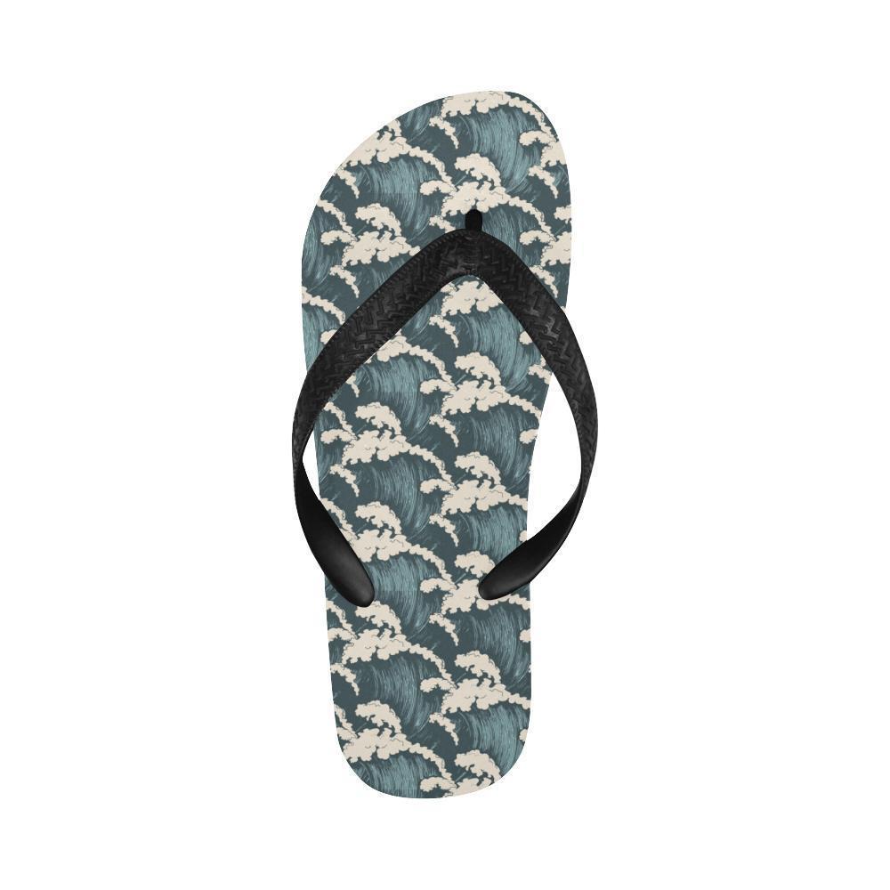 Wave Art Print Flip Flops-JTAMIGO.COM