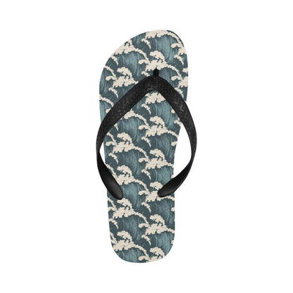Wave Art Print Flip Flops-JTAMIGO.COM