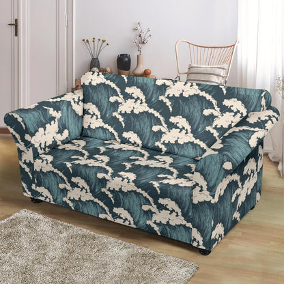 Wave Art Print Loveseat Slipcover-JTAMIGO.COM