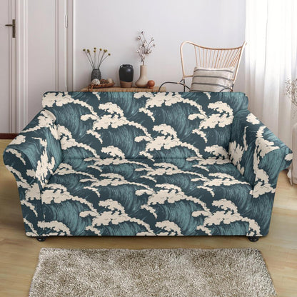 Wave Art Print Loveseat Slipcover-JTAMIGO.COM