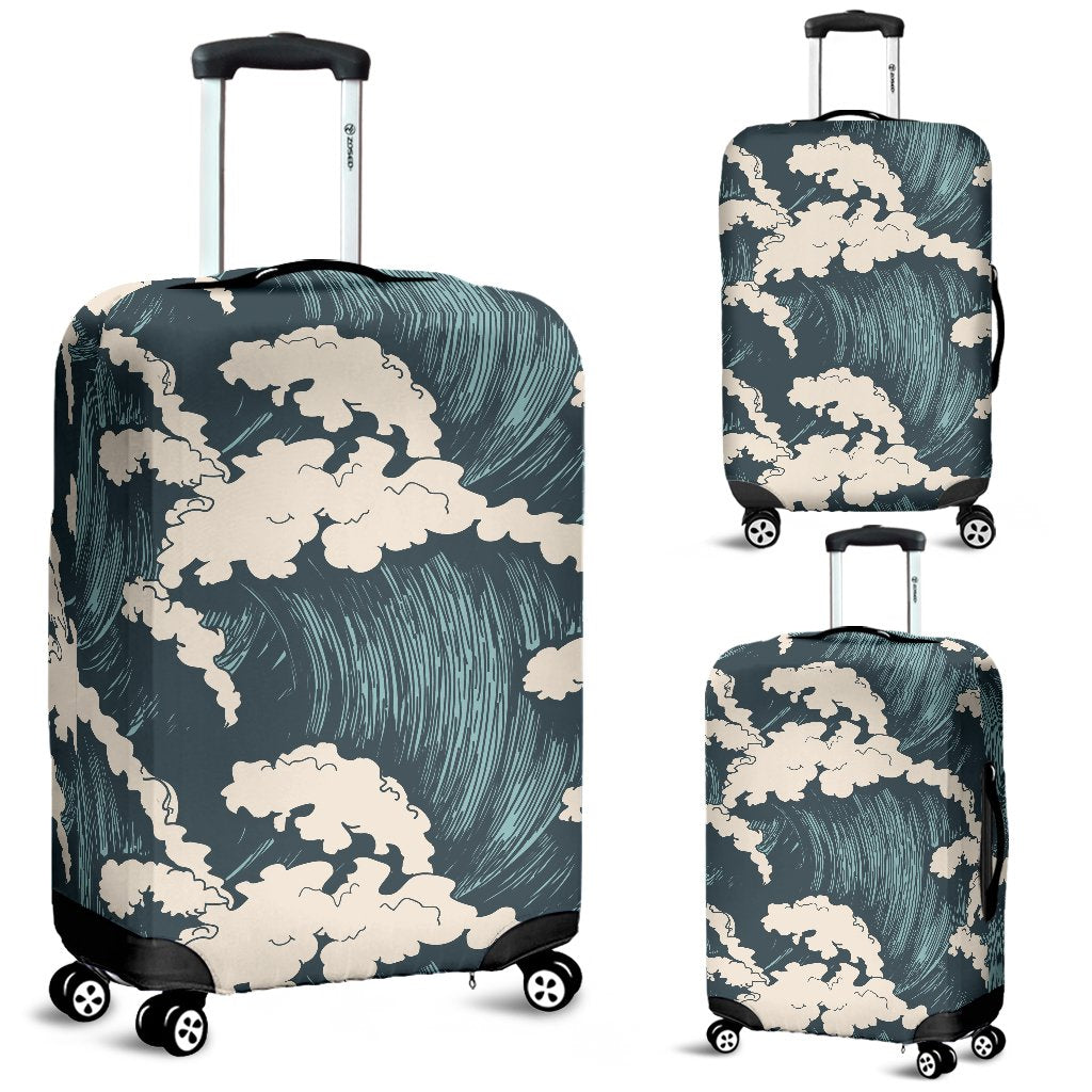 Wave Art Print Luggage Cover Protector