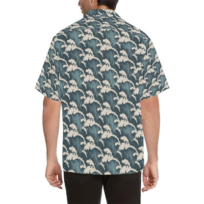 Wave Art Print Men Aloha Hawaiian Shirt