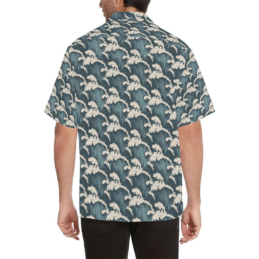 Wave Art Print Men Aloha Hawaiian Shirt