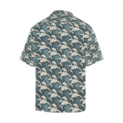 Wave Art Print Men Aloha Hawaiian Shirt
