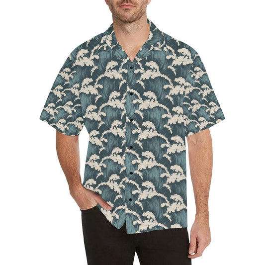 Wave Art Print Men Aloha Hawaiian Shirt
