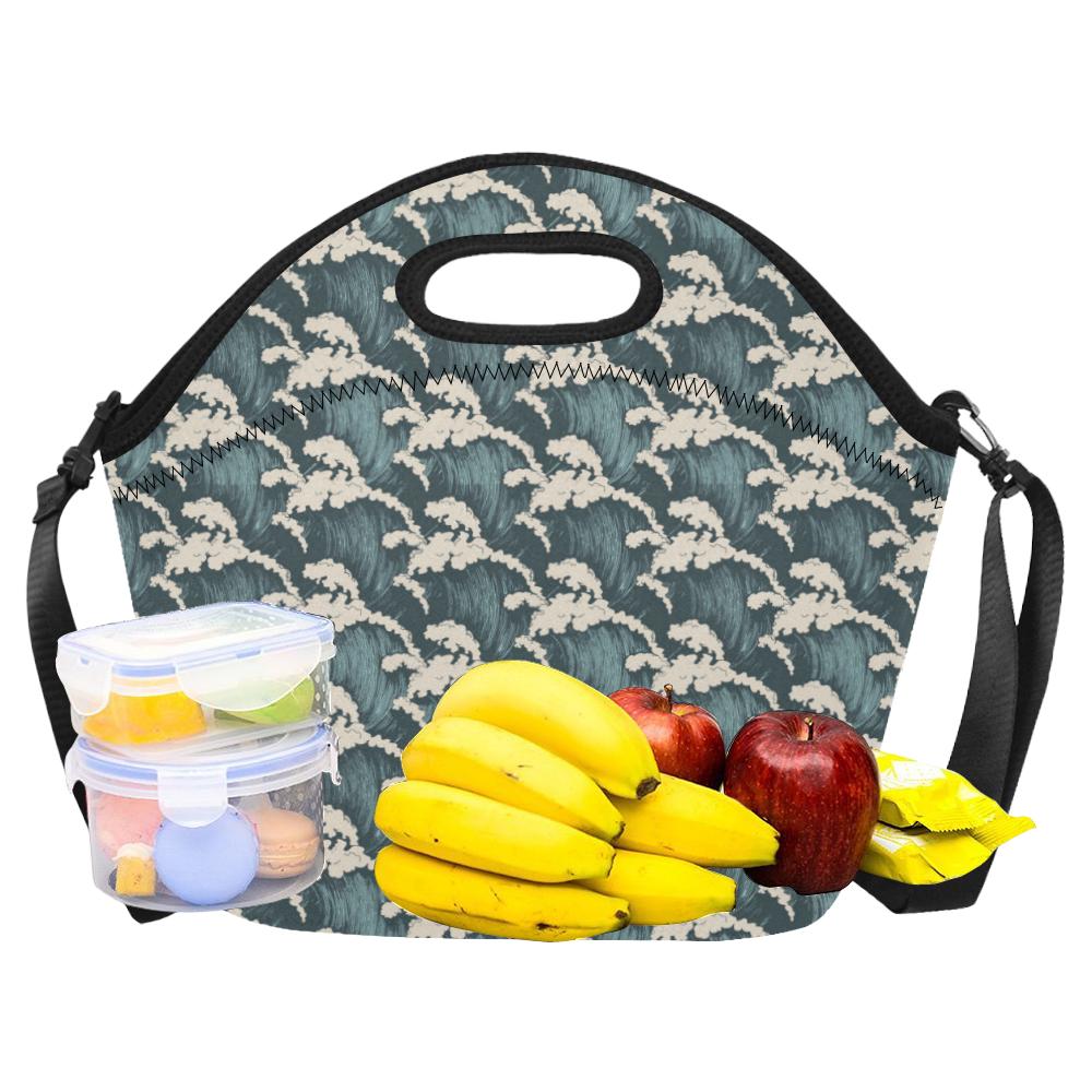 Wave Art Print Neoprene Lunch Bag (Model 1669)(Large)-JTAMIGO.COM