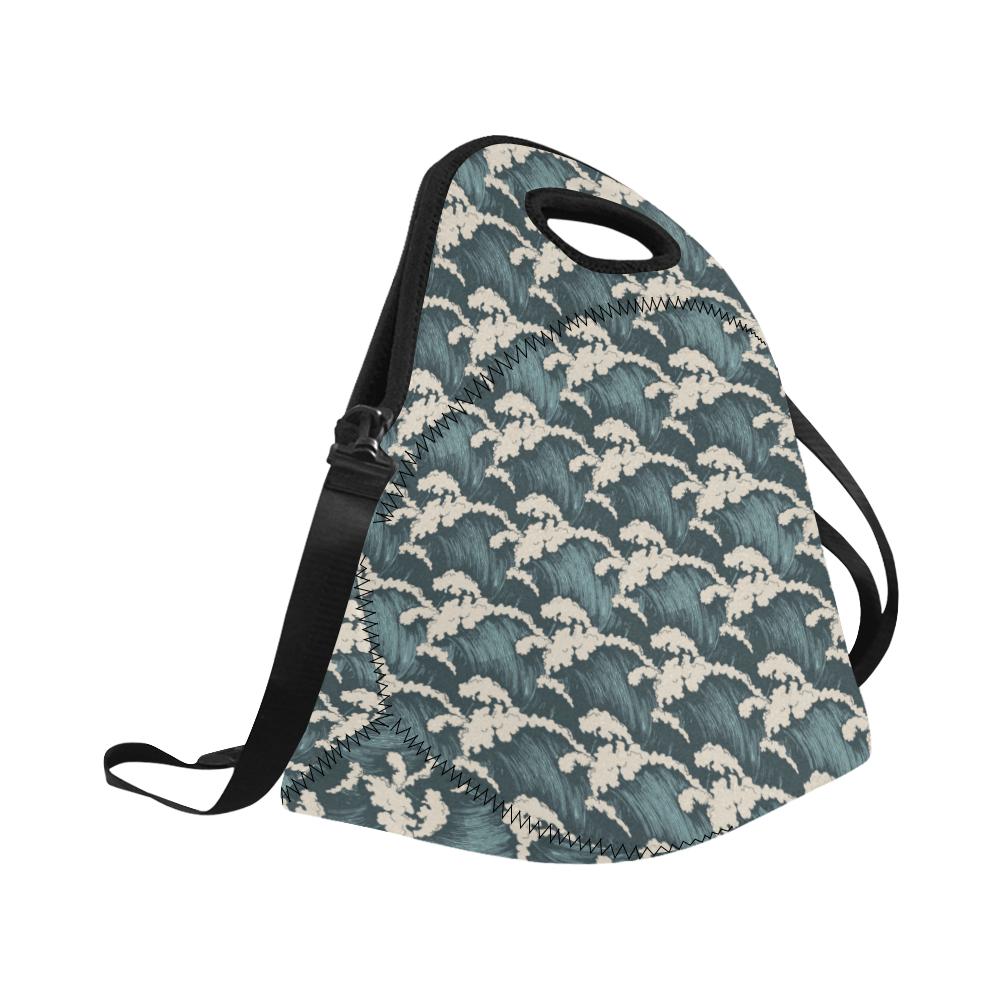 Wave Art Print Neoprene Lunch Bag (Model 1669)(Large)-JTAMIGO.COM