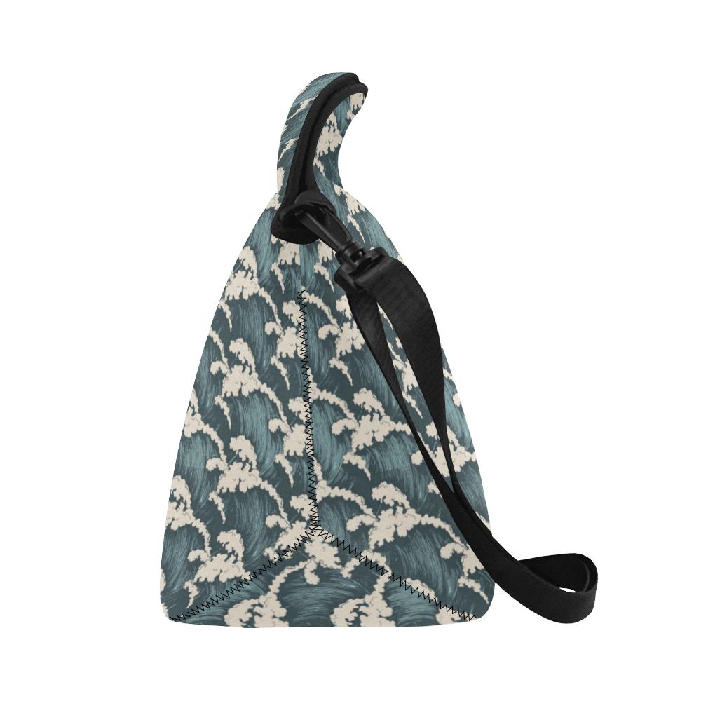 Wave Art Print Neoprene Lunch Bag (Model 1669)(Large)-JTAMIGO.COM
